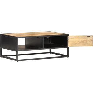 VidaXL Salontafel Bewerkte Deur 90x55x36 cm - Ruw Mangohout