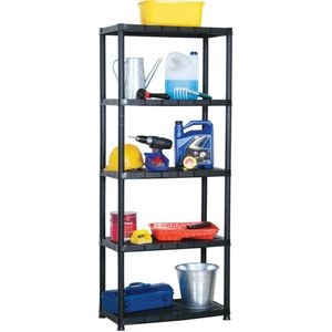 Lagerregal 5-Tier Schwarz 71x38x170 cm Kunststoff Vidaxl