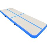 vidaXL Gymnastiekmat met pomp opblaasbaar 400x100x15 cm PVC blauw