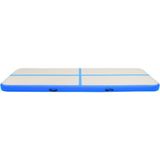 vidaXL Gymnastiekmat met pomp opblaasbaar 400x100x15 cm PVC blauw