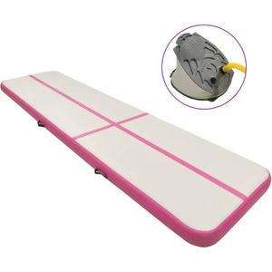 vidaXL-Gymnastiekmat-met-pomp-opblaasbaar-600x100x15-cm-PVC-roze