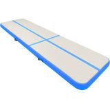 vidaXL Gymnastiekmat met pomp opblaasbaar 600x100x15 cm PVC blauw