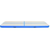 vidaXL Gymnastiekmat met pomp opblaasbaar 600x100x15 cm PVC blauw