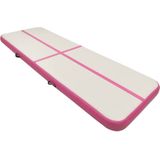 vidaXL Gymnastiekmat met pomp opblaasbaar 300x100x20 cm PVC roze