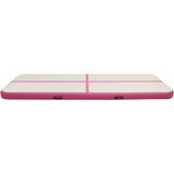 vidaXL-Gymnastiekmat-met-pomp-opblaasbaar-400x100x20-cm-PVC-roze