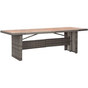 vidaXL Tuintafel 240x90x74 cm poly rotan en massief hout acacia - Kunststof 310070