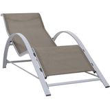 Sonnenliegen 2 Stk. mit Tisch Aluminium Taupe Vidaxl