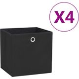 vidaXL - Opbergboxen - Zwart - Nonwoven Stof - Set van 4