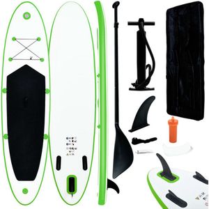 vidaXL Stand Up Paddleboardset opblaasbaar groen en wit