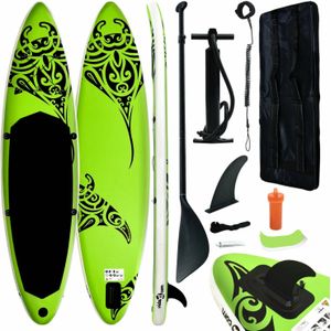 vidaXL Stand Up Paddleboardset opblaasbaar 366x76x15 cm groen