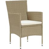 Garten-Essstühle 2 Stk. Poly Rattan Beige Vidaxl