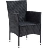 Garten-Essstühle 4 Stk. Poly Rattan Schwarz Vidaxl