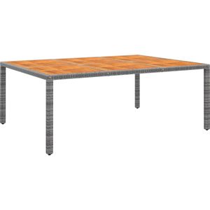 Gartentisch 200x150x75 cm Akazienholz und Poly Rattan Grau vidaXL