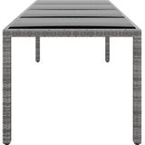 Gartentisch 250x100x75 cm Hartglas und Poly Rattan Grau Vidaxl