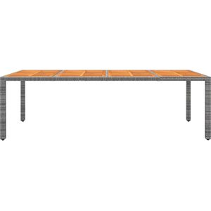 VidaXL Tuintafel 250x100x75 cm Poly Rattan en Massief Acaciahout Grijs