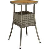 vidaXL Gartentisch Ø60x75 cm Akazienholz und Poly Rattan Grau