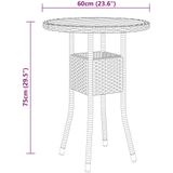 VidaXL Tuintafel Ø60x75 cm Acaciahout en Poly Rattan Grijs