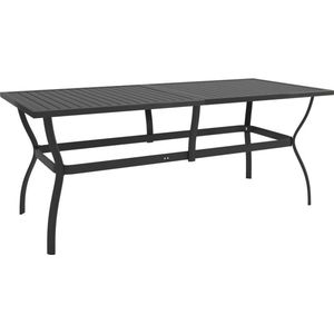 VidaXL Tuintafel 190x80x72 cm Staal Antraciet