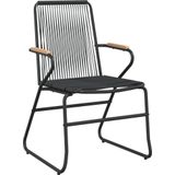 VidaXL Tuinstoelen Set 2 St 58x59x85,5 cm PVC-Rattan Zwart