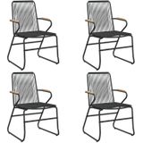 Gartenstühle 4 Stk. Schwarz 58x59x85,5 cm pvc Rattan Vidaxl
