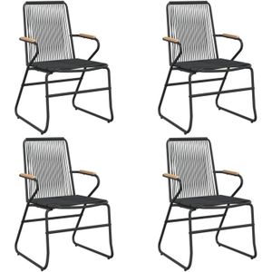 Gartenstühle 4 Stk. Schwarz 58x59x85,5 cm pvc Rattan Vidaxl