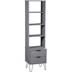 vidaXL Boekenkast York serie grijs massief grenen - 321142