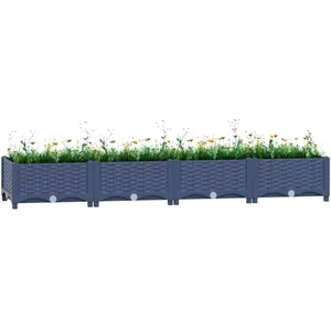 VidaXL Houten Plantenbak – Acaciahout – 76x27,6x25 Cm – Met Olieafwerking – Voor Balkon, Terras Of Tuin