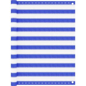 vidaXL - Balkonscherm - 120x500 - cm - HDPE - blauw - en - wit