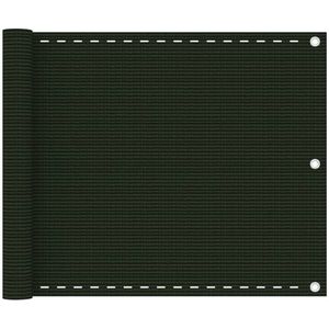 vidaXL - Balkonscherm - 75x500 - cm - HDPE - donkergroen