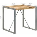 VidaXL Eettafel 80x80x75 cm - Ruw Mangohout