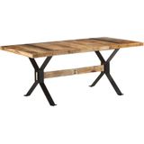 Vidaxl - Esstisch 180x90x76 cm Raues Mangoholz