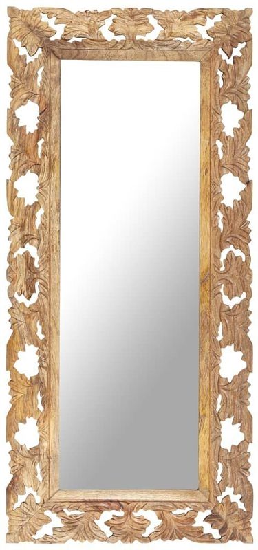 Spiegel Handgeschnitzt Braun 110x50 cm Massivholz Mango vidaXL
