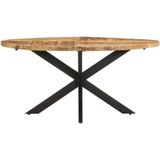 vidaXL Eettafel 160x90x75 cm ruw mangohout