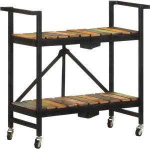 vidaXL - Keukentrolley - Massief Gerecycled Hout - 87x36x81 cm