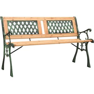 Tuinbank Trellis 122 cm gietijzer en massief vurenhout