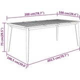 VidaXL Tuintafel 200x100x75 cm - Massief Acaciahout