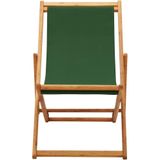 Strandstoel - Groen - Massief Eucalyptushout met Olieafwerking - 100% Polyester