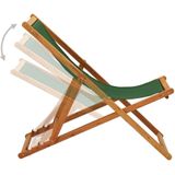 VidaXL Inklapbare Strandstoel van Eucalyptushout en Groene Stof