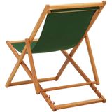 Strandstoel - Groen - Massief Eucalyptushout met Olieafwerking - 100% Polyester