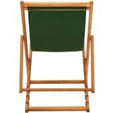 Strandstoel - Groen - Massief Eucalyptushout met Olieafwerking - 100% Polyester