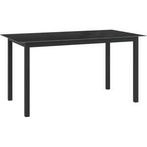 vidaXL Tuintafel zwart 150x90x74 cm aluminium en glas - 312201