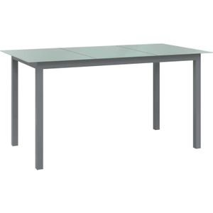 Tuintafel Wanda 150x90x74 cm aluminium en glas lichtgrijs