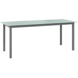 vidaXL Tuintafel 190x90x74 cm aluminium en glas lichtgrijs