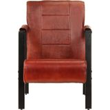 vidaXL Fauteuil 60x80x87 cm echt geitenleer donkerbruin