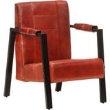 vidaXL Fauteuil 60x80x87 cm echt geitenleer donkerbruin