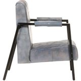 VidaXL Fauteuil 60x80x87 cm Echt Geitenleer Grijs