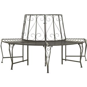 vidaXL Baumbank Halbrund 160 cm Stahl