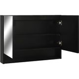 vidaXL Badkamerspiegelkast LED 80x15x60 cm MDF zwart