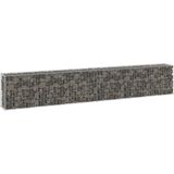Gabionenwand mit Abdeckung Verzinkter Stahl 300x30x50 cm vidaXL