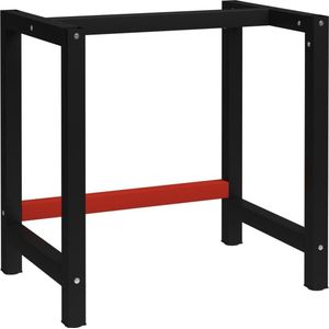 VidaXL Werkbankframe 80x57x79 cm Metaal Zwart/Rood